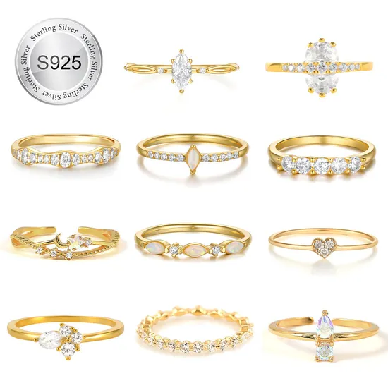 Joyería de plata de ley 925, anillo fino y delicado con circonita cúbica transparente, Chevron V Wishbone